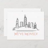引っ越しましたシカゴシティスカイライン 案内ポストカード (正面/裏面)