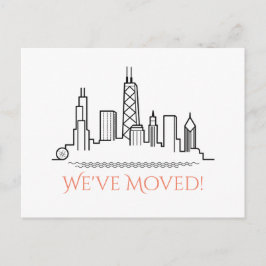 引っ越しましたシカゴシティスカイライン 案内ポストカード