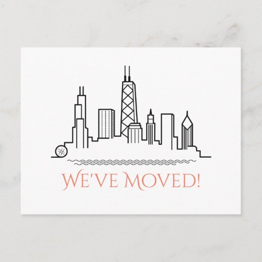 引っ越しましたシカゴシティスカイライン 案内ポストカード (正面)