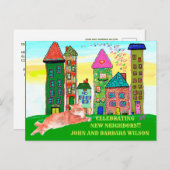 引っ越しましたシクラシックティアパートメンツムービング 案内ポストカード (正面/裏面)