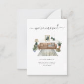 引っ越しましたシックなリビングルーム移動 ノートカード (正面)