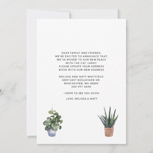 引っ越しましたシックなリビングルーム移動 案内状 (裏面)