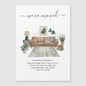 引っ越しましたシックな新しいアドレスの移動告知 マグネット招待状 (正面)