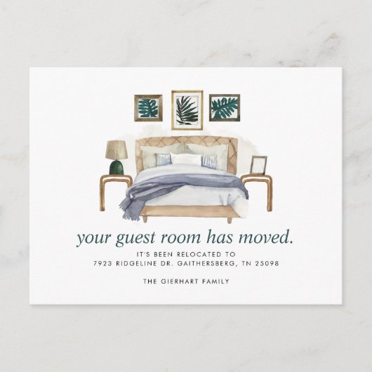 引っ越しましたシック 案内ポストカード (正面)