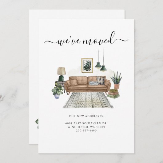 引っ越しましたシッモダンク移動 案内状 (正面/裏面)