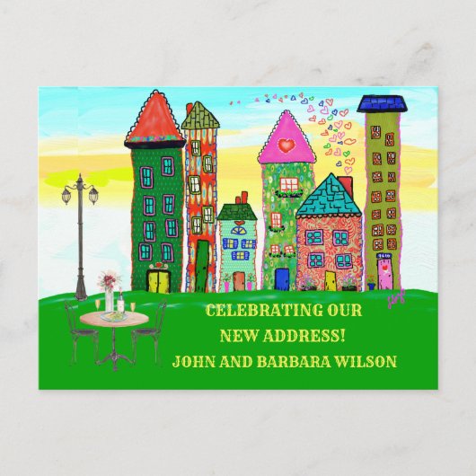 引っ越しましたシティアパートメントハウスムービング 案内ポストカード (正面)