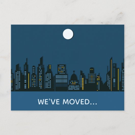 引っ越しましたシティ建物新住所 案内ポストカード (正面)