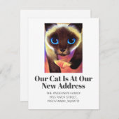 引っ越しましたシャメネコPetスクリプト新しいホームムービング 案内状 (正面/裏面)