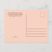 引っ越しましたシンプルかわいいグリーンピンクサボテン移動 案内ポストカード (裏面)