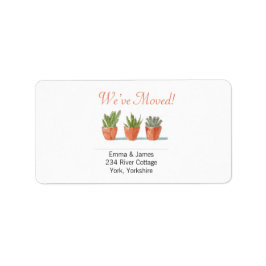 引っ越しましたシンプルオレンジニューホーム住所 シール