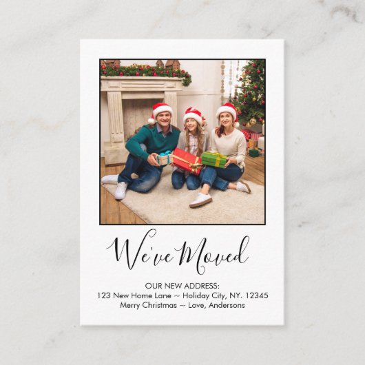 引っ越しましたシンプルカスタムフォトホリデームービング エンクロージャーカード (正面)