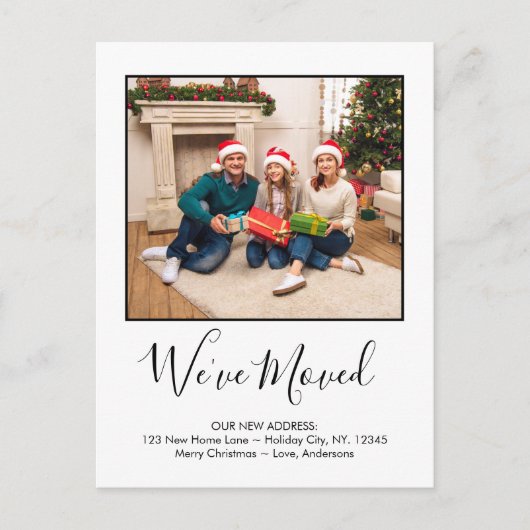 引っ越しましたシンプルカスタムフォトホリデームービング 案内ポストカード (正面)