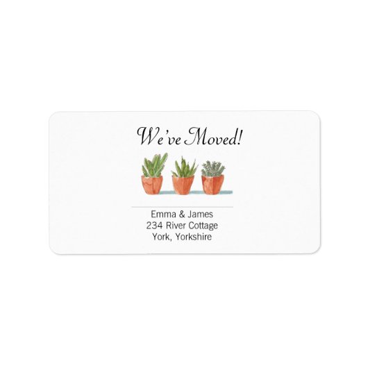 引っ越しましたシンプルニューホーム住所 シール (正面)