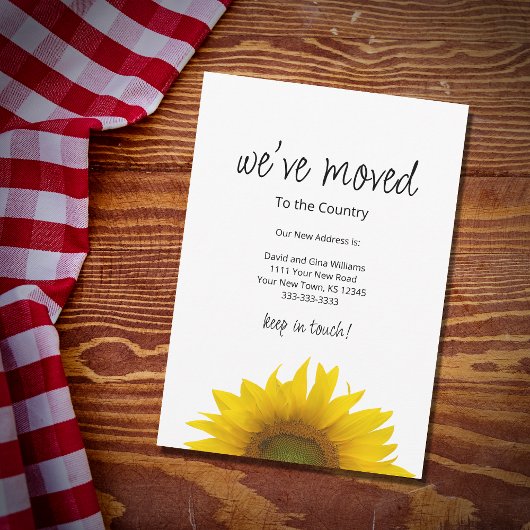 引っ越しましたシンプルヒマワリ移動 案内状