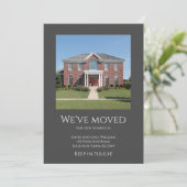 引っ越しましたシンプルフォトグレー移動 案内状 (スタンド正面)