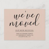 引っ越しましたシンプルボホベージュカリフォグラフィー 案内ポストカード (正面)