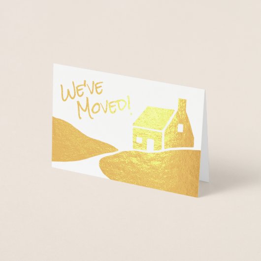 引っ越しましたシンプルモダンラグジュアリーニューアドレ実在ス 箔カード (正面)