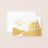 引っ越しましたシンプルモダンラグジュアリーニューアドレ実在ス 箔カード (封筒付き正面)