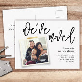 引っ越しましたシンプルモダン写真の移動 案内ポストカード