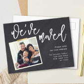 引っ越しましたシンプルモダン写真の移動 案内ポストカード