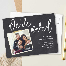 引っ越しましたシンプルモダン写真の移動 案内ポストカード