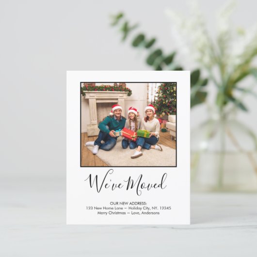 引っ越しましたシンプル写真プライド休日ムービングカード (スタンド正面)