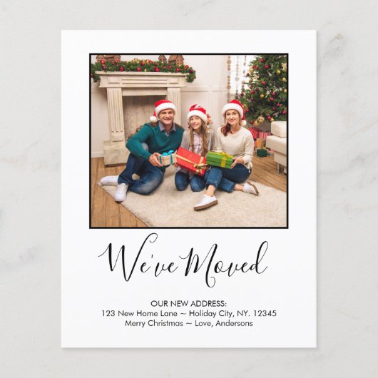 引っ越しましたシンプル写真プライド休日ムービングカード (正面)