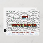 引っ越しましたシンプル、芸術品を気取った、新規ホーム ポストカード (正面/裏面)