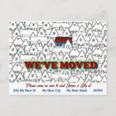 引っ越しましたシンプル、芸術品を気取った、新規ホーム ポストカード (正面)