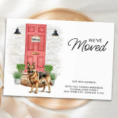 引っ越しましたジャーマンシェパードレッドドアドッグムービング 案内状