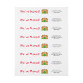 引っ越しましたジンジャーブレッドハウスクリスマスラベル ラップアラウンドラベル (シート)