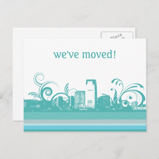 引っ越しましたスカイラインはがき 案内ポストカード (正面/裏面)