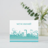 引っ越しましたスカイラインはがき 案内ポストカード (スタンド正面)