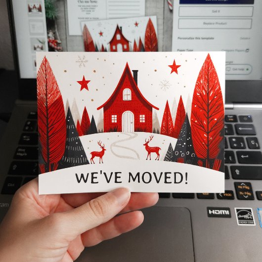 引っ越しましたスカンジナビアの新しいホーム変更アドレス 案内ポストカード