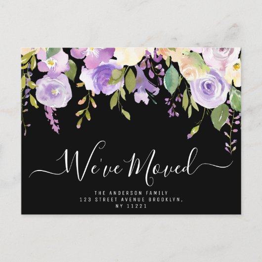 引っ越しましたスクリプトレタリング新規ホーム ポストカード (正面)