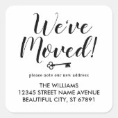 引っ越しましたスクリプト鍵新しい差出人住所の移動 スクエアシール (正面)