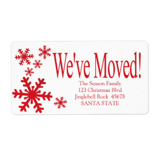 引っ越しましたスノーフレークホリデーラベル ラベル