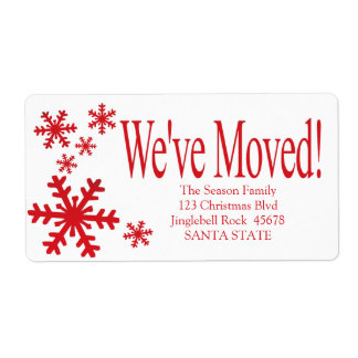 引っ越しましたスノーフレークホリデーラベル ラベル