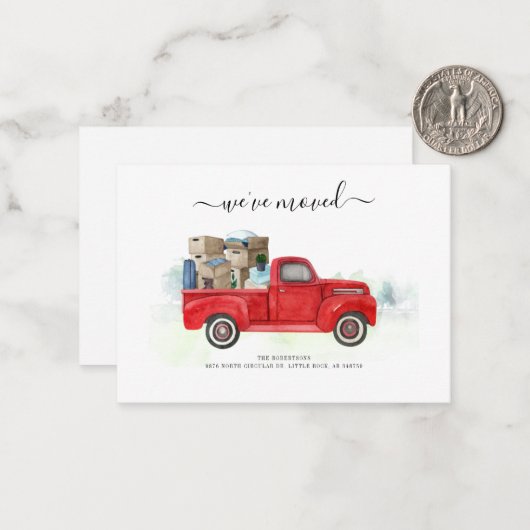 引っ越しましたスモダンクリプトの発表 ノートカード (正面/裏面インサイチュ)