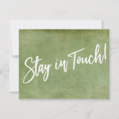 引っ越しましたタイポグラフィのグリーングランジ発表 招待状 (裏面)