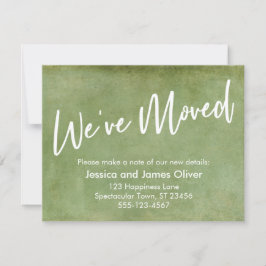 引っ越しましたタイポグラフィのグリーングランジ発表 招待状