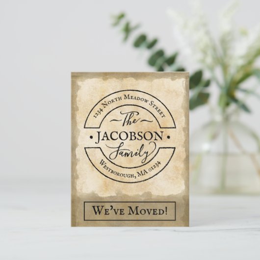 引っ越しましたタイポグラフィの新しいアドレス 案内ポストカード (スタンド正面)