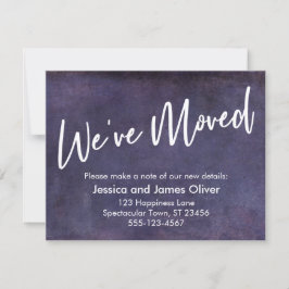 引っ越しましたタイポグラフィパープルグランジ発表 招待状