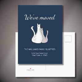引っ越しましたタビーキャッツネイビーブルームービング 案内ポストカード