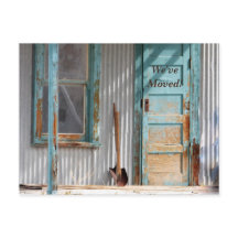 引っ越しましたターコイズドアショベル新しいアドレスカード