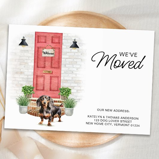 引っ越しましたダックスシュント赤いドアドッグ移動 案内状