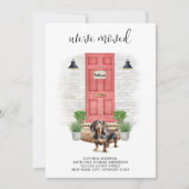 引っ越しましたダックスシュント赤いドアドッグ移動 案内状 (正面)