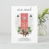 引っ越しましたダックスシュント赤いドアドッグ移動 案内状 (スタンド正面)