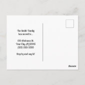 引っ越しましたトゥアラバマレッドグリッター ポストカード (裏面)