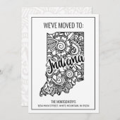 引っ越しましたトゥインディアナ州フローラマンダラホーム 案内状 (正面/裏面)